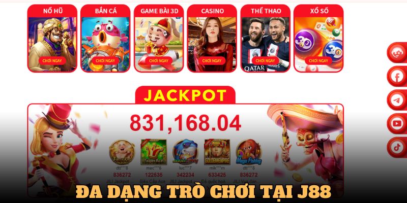 Hàng loạt game cá cược tại J88